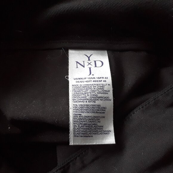 NYDJ Black Lift/Tuck Technology High-Rise Wide Flare Leg Pants Size 12 - Picture 8 of 9